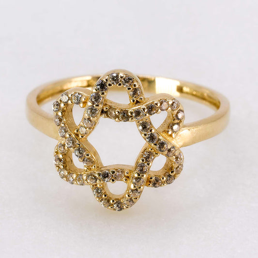 Anillo estrella con zirconias 14k