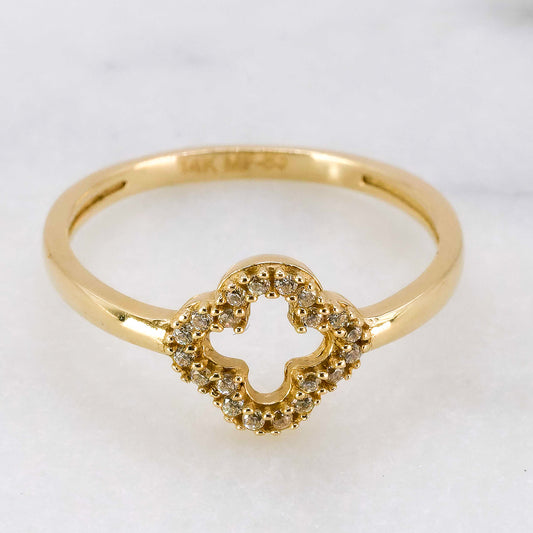 Anillo estilo Van Cleef 14k