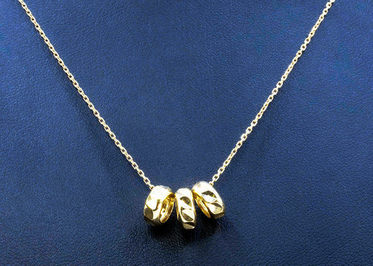 Gargantilla de aros trinity labrados 14k