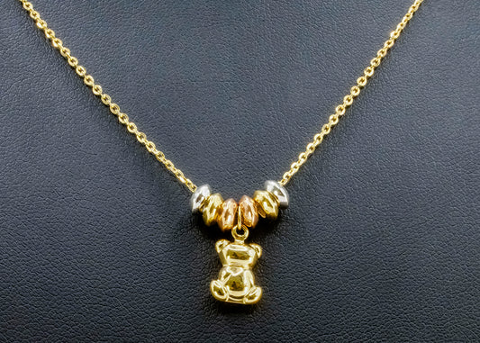Gargantillas de osito con aros 14k