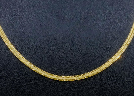 Cadena Planchada diamantada 14k