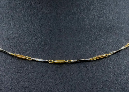 Cadena con doblez 3 oros 14k