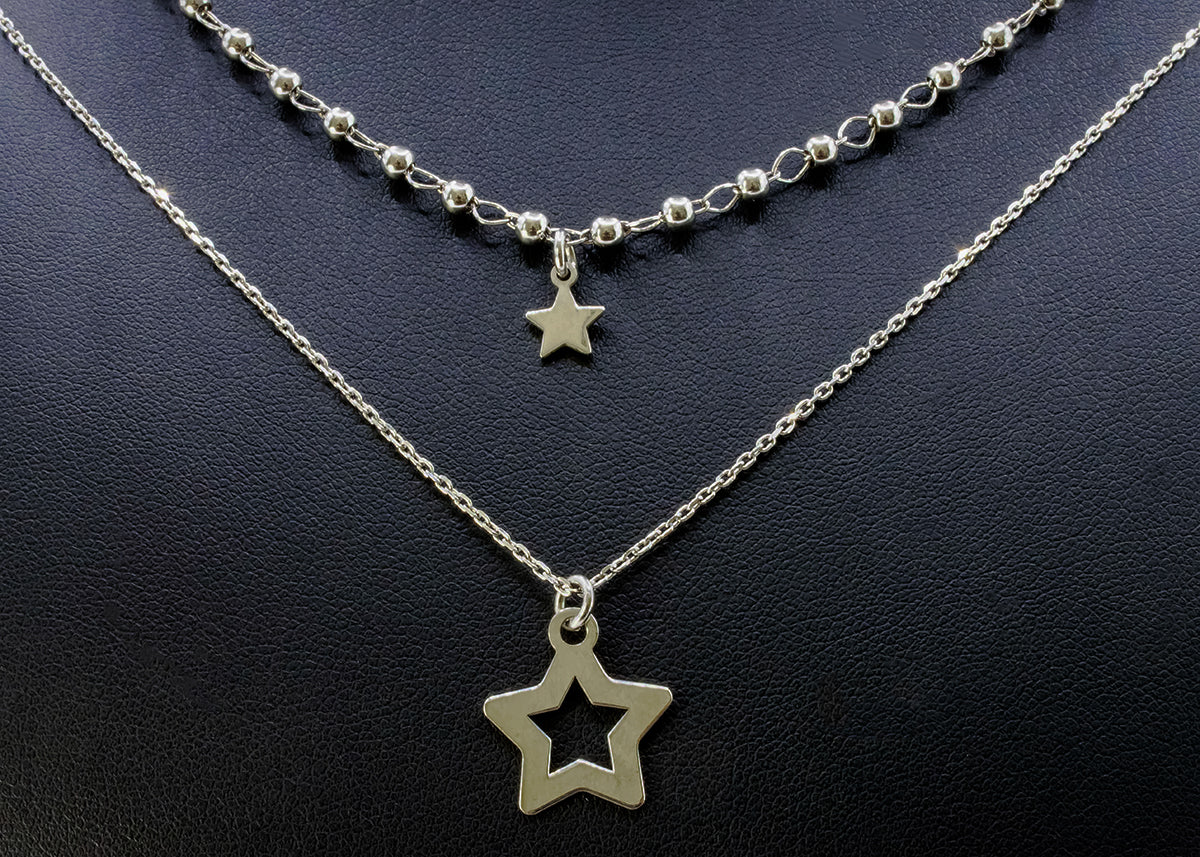 Gargantilla de estrellas plata 925
