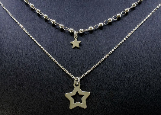 Gargantilla de estrellas plata 925