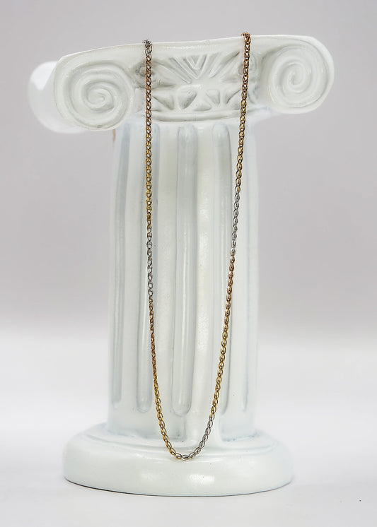 Cadena de eslabones 3 oros 14k