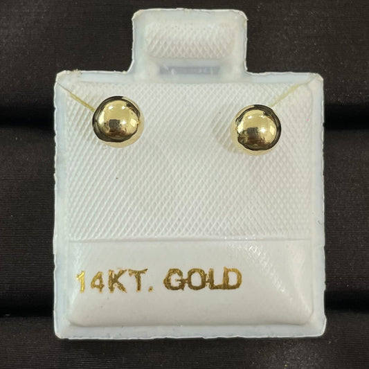 Aretes tipo dormilona de oro 14k