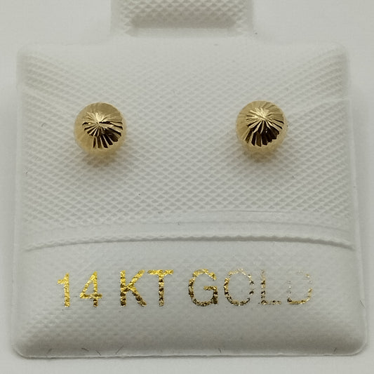 Broqueles de oro 14k forma de hongo