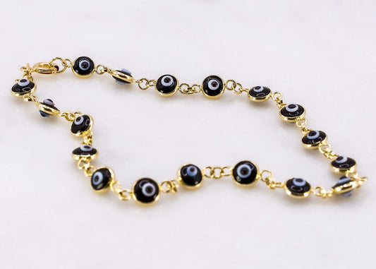 Pulsera de ojos turcos 14k
