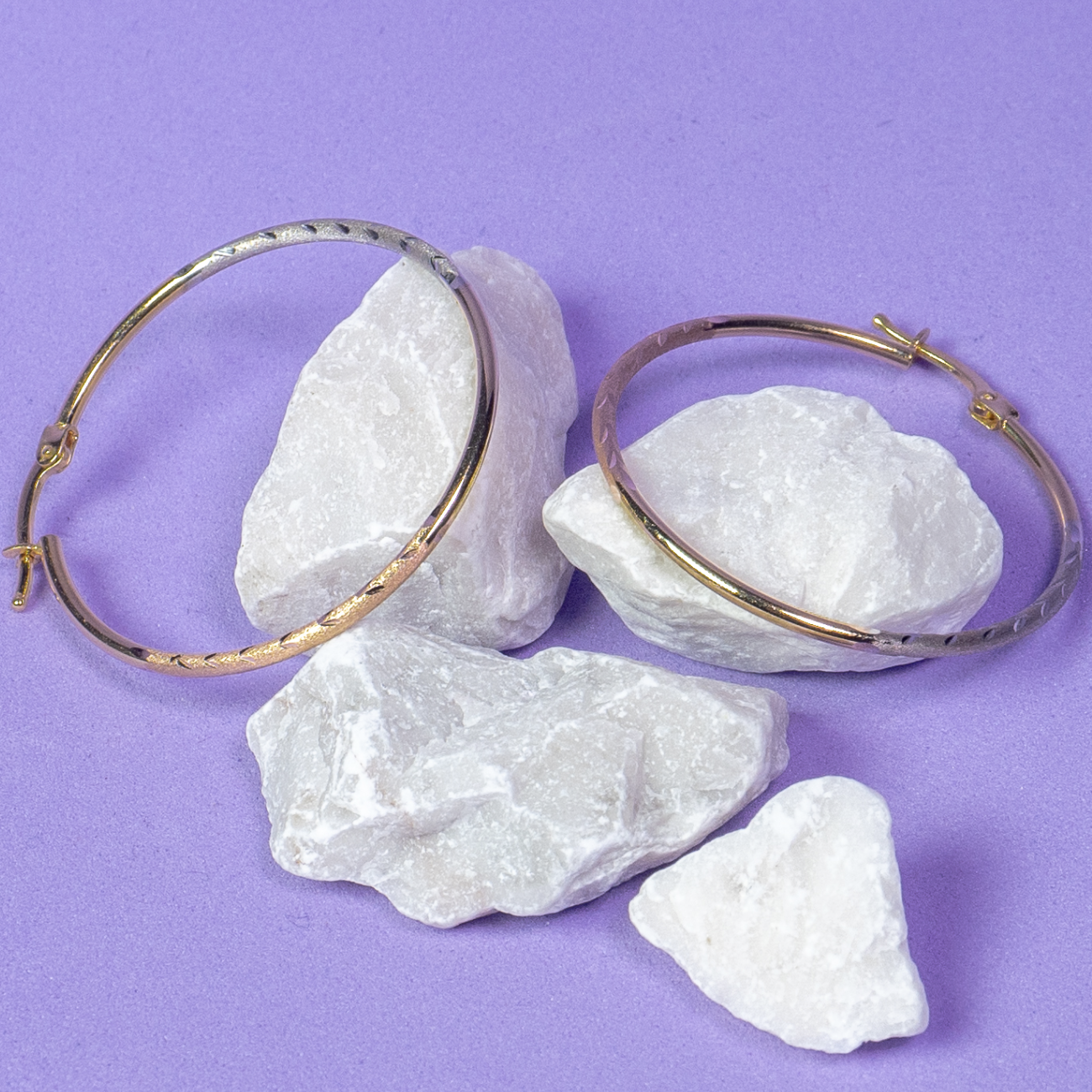 Arracadas delgadas de 3 oros 14k