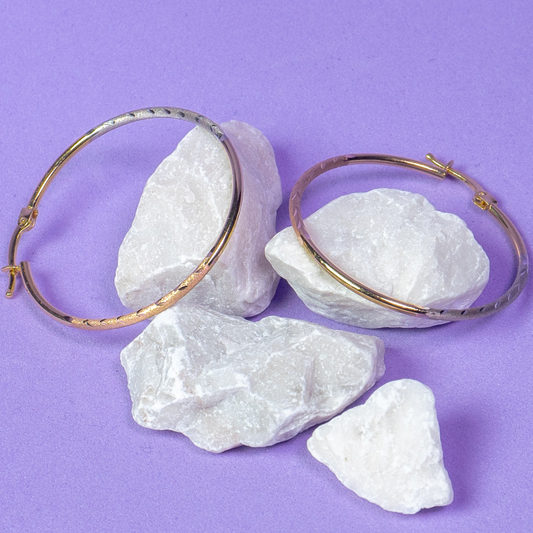 Arracadas delgadas de 3 oros 14k