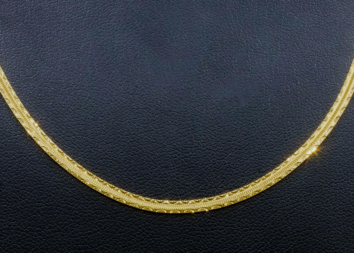 Cadena Planchada diamantada 14k